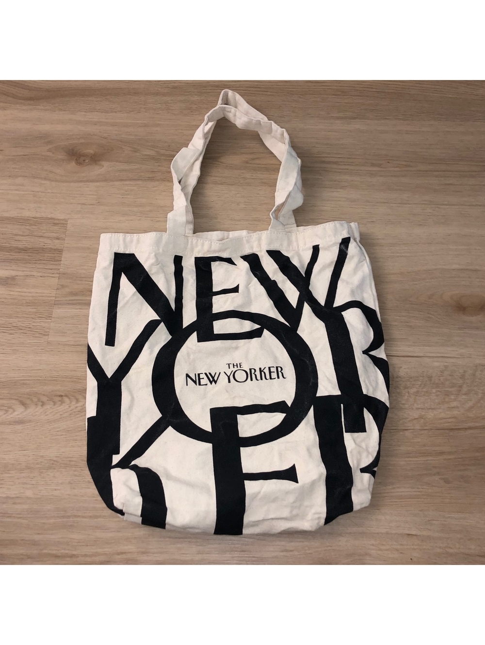 THE NEW YORKER MAGAZINE NYC TOTE CANVAS BAG WHITE BLACK CREAM